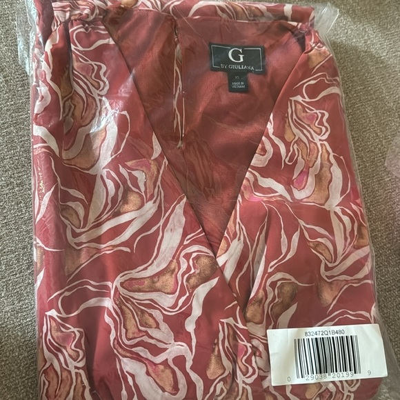 G By Giuliana Red Cap Sleeve Wide Leg Jumpsuit XS - Picture 2 of 2